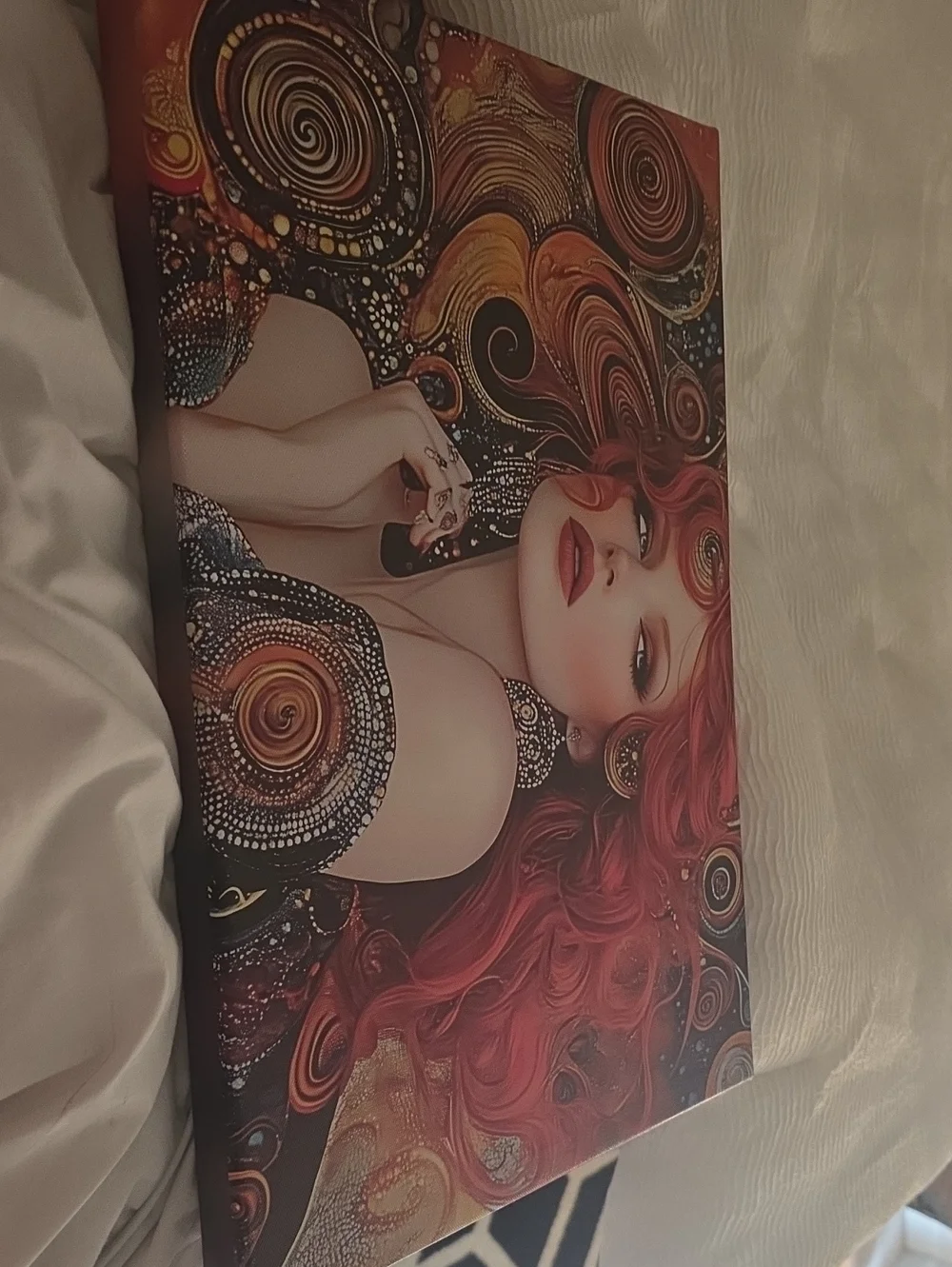 GUSTAV KLIMT STYLE .Red-Haired Muse Wall Art Canvas - Decorative Home Wall Decor